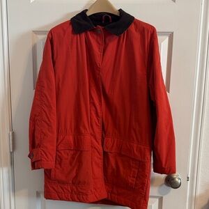 Eddie Bauer Orange Red Coat with dark brown Collar